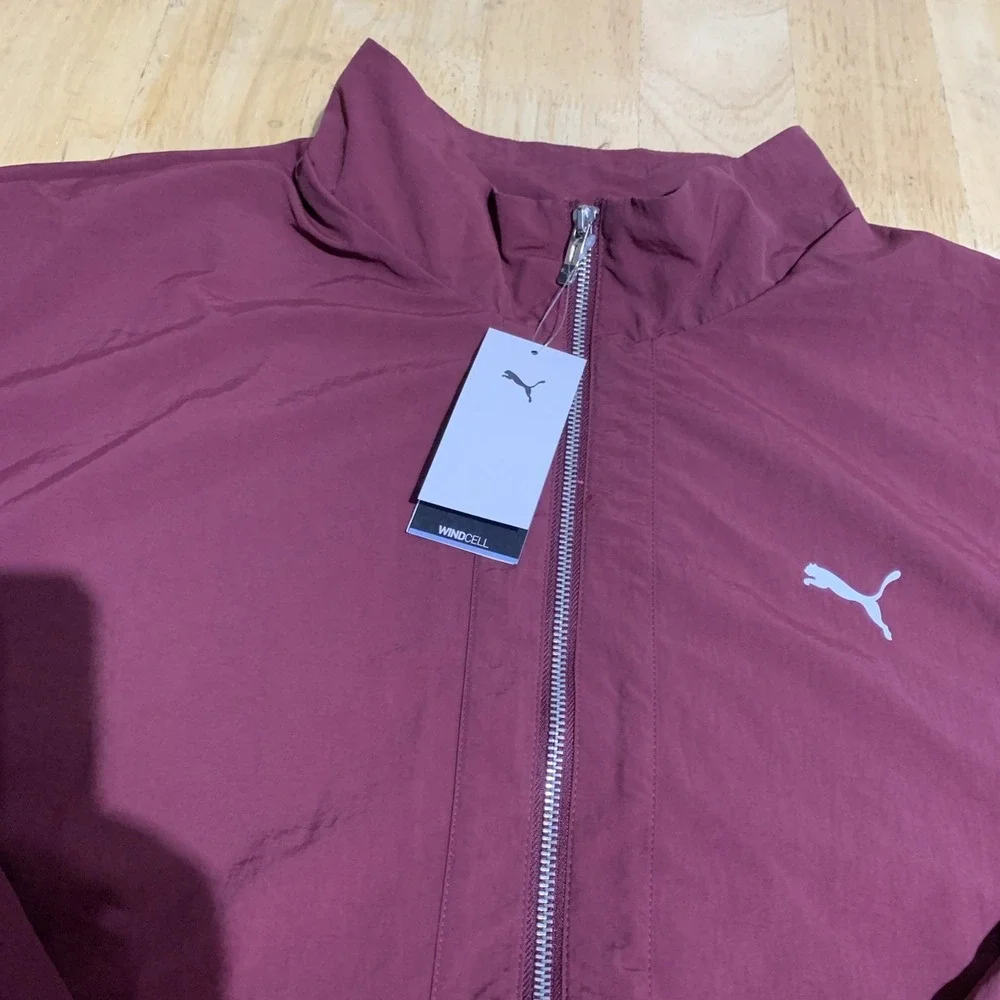 Puma Men's Full Zip Lined‎ Windbreaker Ruby Shimmer  Sz XXL 629902-96 NWT